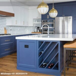 Modular Kitchen Design Whisks Grey Kitchen Cabinets Stainless Steel Top Kitchen Island